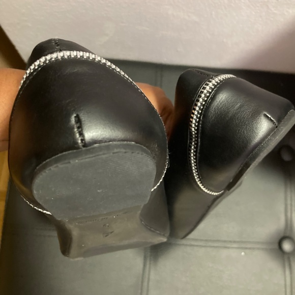 No Longer Available - Black Flats w Decorative Zipper - Picture 2 of 3